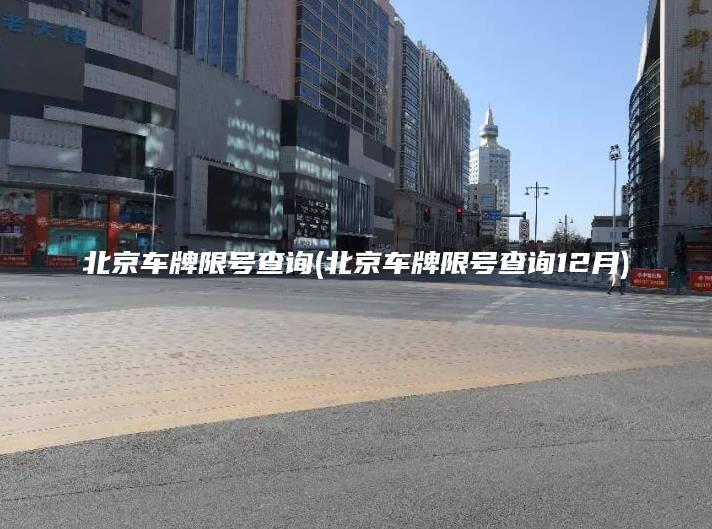 北京车牌限号查询(北京车牌限号查询12月)