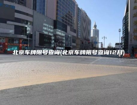 北京车牌限号查询(北京车牌限号查询12月)
