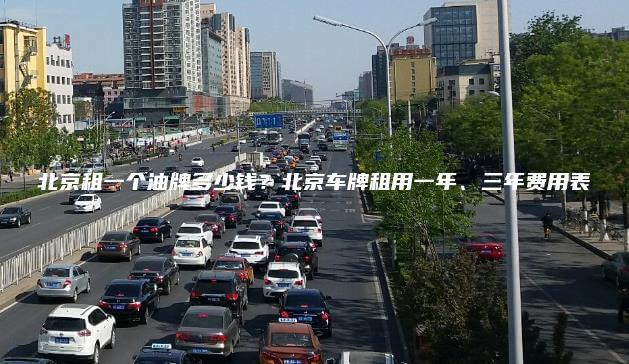 北京租一个油牌多少钱？北京车牌租用一年、三年费用表