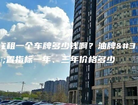现在租一个车牌多少钱啊？油牌闲置指标一年、三年价格多少