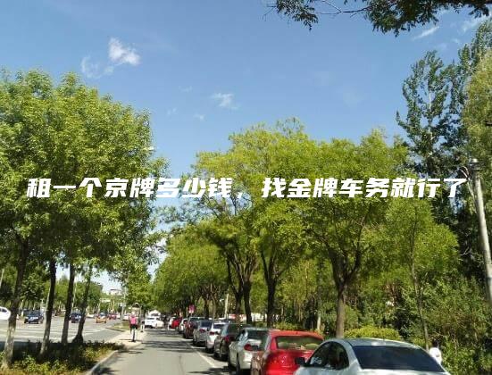 租一个京牌多少钱，找金牌车务就行了